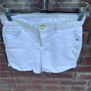 Justice white denim jean shorts girls size 16 EUC